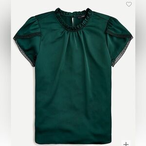 J Crew Tulip Sleeve Ruffle neck top. Size small.